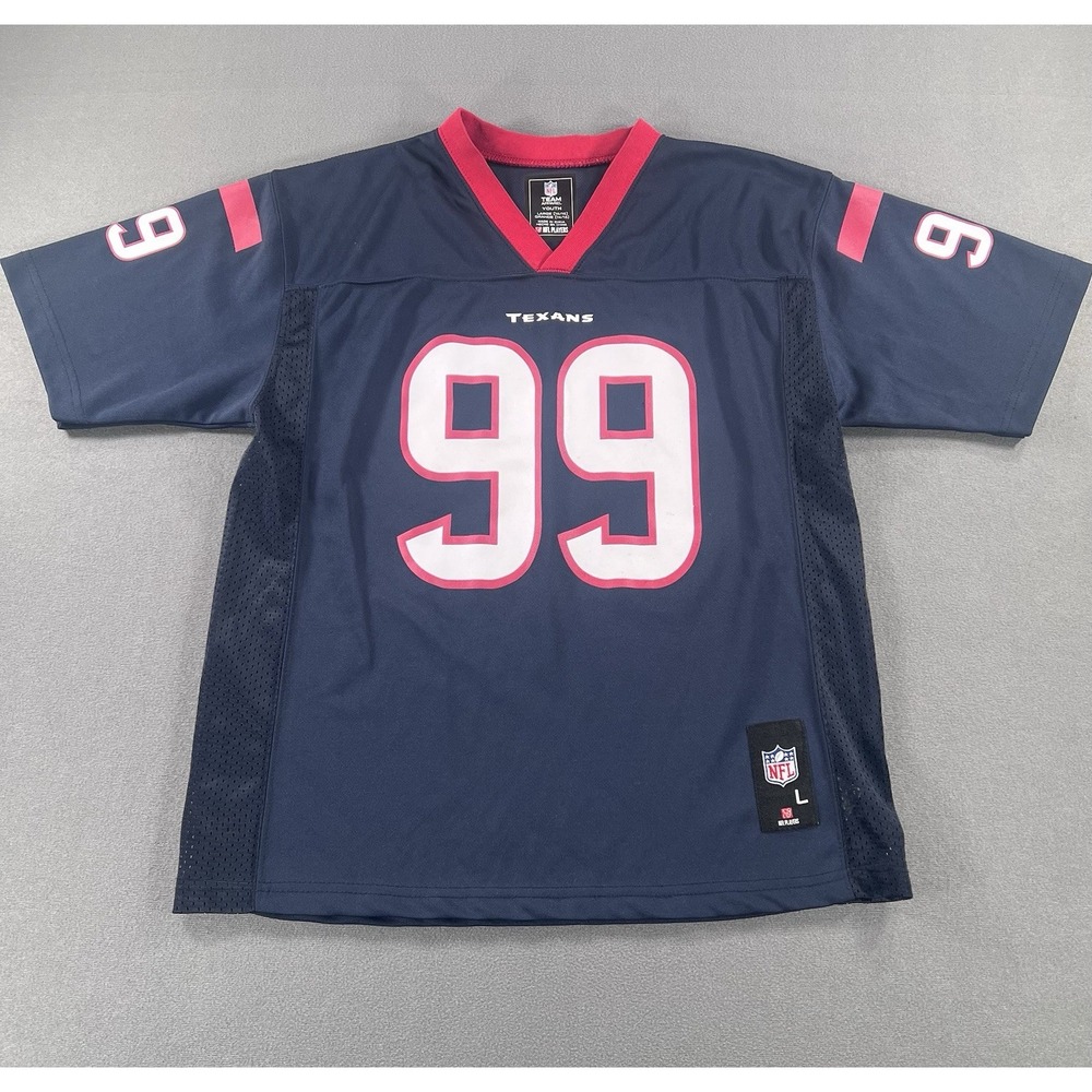 NFL Team Apparel Youth Jersey JJ Watt #99 Houston Texans Blue Size L (14-16)